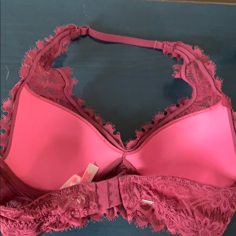 Maroon PINK lace bralette lightly lined - Picture 5 of 5